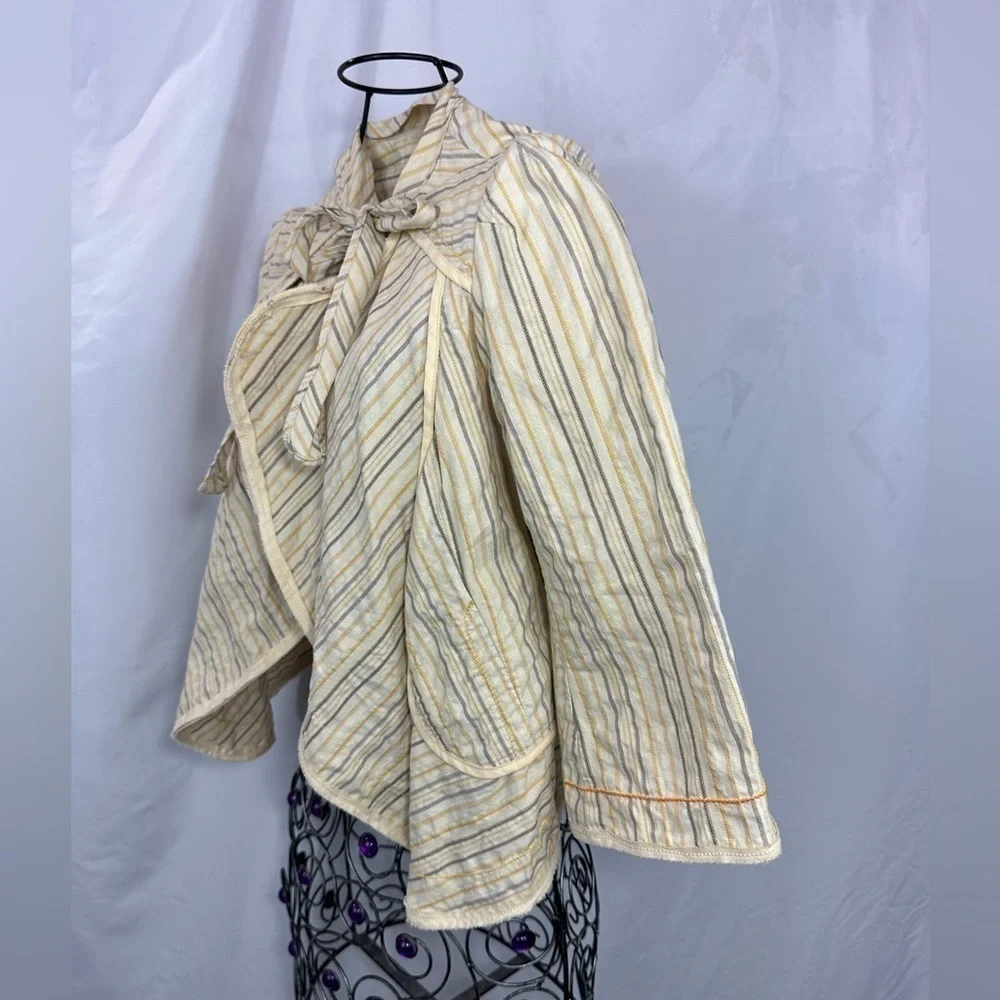 Free People striped 3/4 sleeve jacket size 6 - Picture 6 of 8